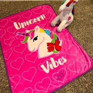 COPY - Jojo Siwa Pink Unicorn Vibes Blanket and Unicorn